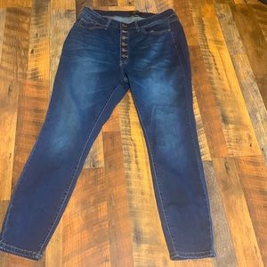 JUDY BLUE LOS ANGELES 14 Wide Jeans Beautiful Button Front & Front Pocket, EUC